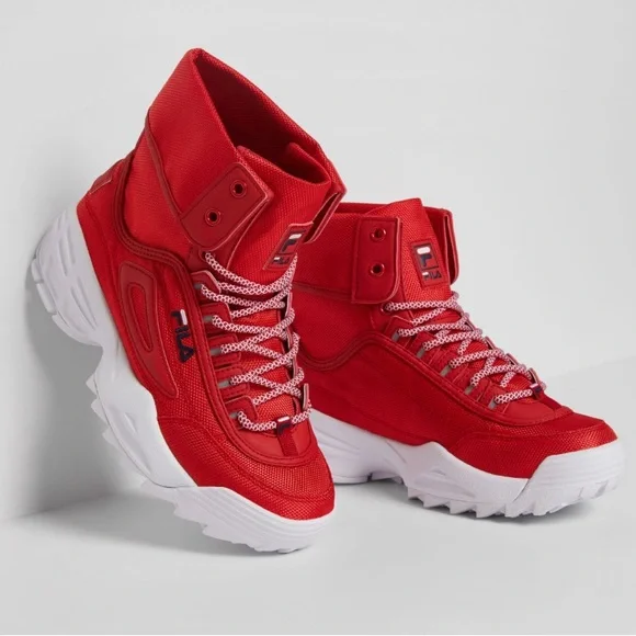 Fila Shoes Fila Disruptor Ballistic Boots Red And White Poshmark